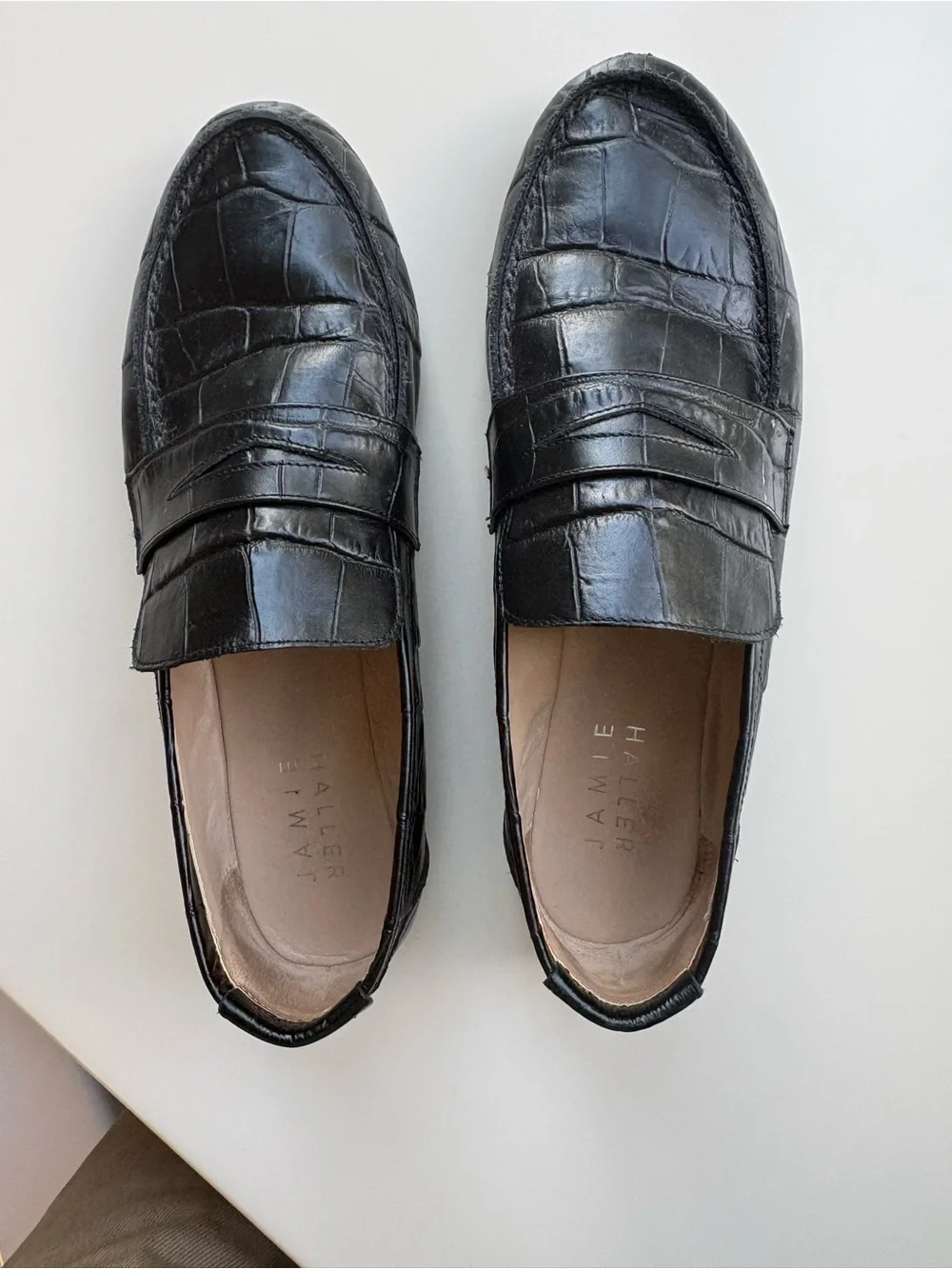 Jamie Haller Penny Loafer Black Croc